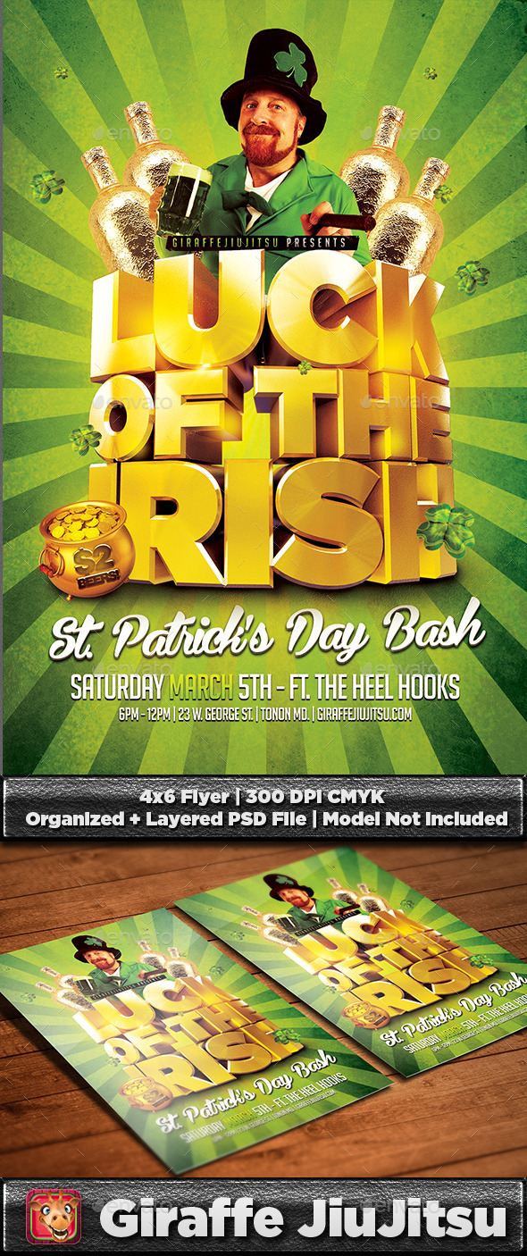 Luck of the Irish St. Patrick's Day Flyer Template (Holidays)