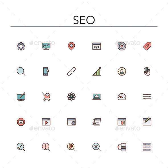 GraphicRiver SEO Colored Line Icons 10289530 GraphicRiver SEO Colored Line Icons 10289530