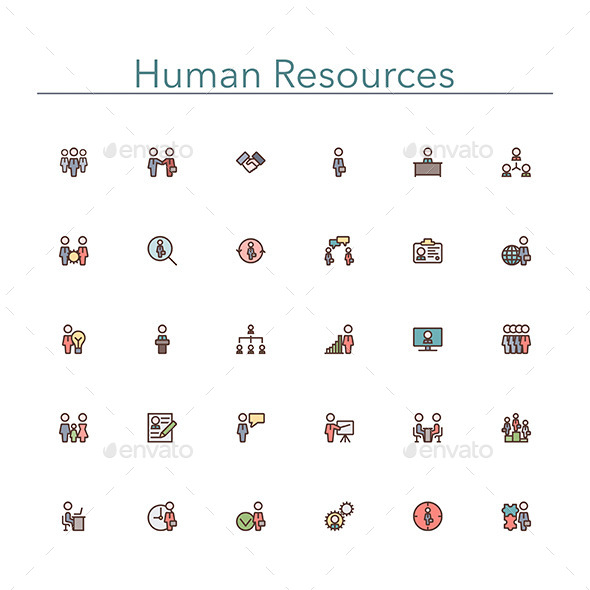 GraphicRiver Human Resources Colored Line Icons 10289540 GraphicRiver Human Resources Colored Line Icons 10289540