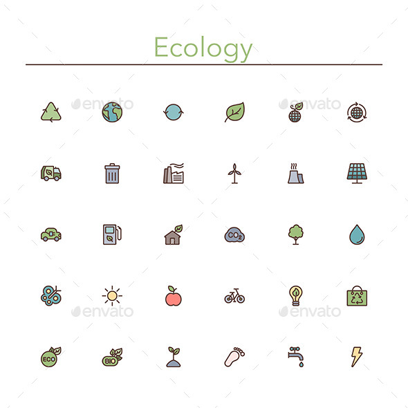 GraphicRiver Ecology Colored Line Icons 10289554 GraphicRiver Ecology Colored Line Icons 10289554
