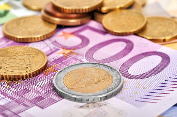 coins and euro bills (Misc) Photo Download