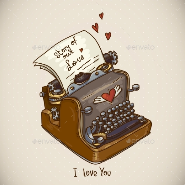 GraphicRiver Doodle Vintage Greeting Card with Retro Typewriter 10291429 GraphicRiver Doodle Vintage Greeting Card with Retro Typewriter 10291429