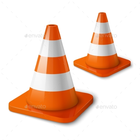 GraphicRiver Realistic Orange Road Cones with Stripes 10292968 GraphicRiver Realistic Orange Road Cones with Stripes 10292968