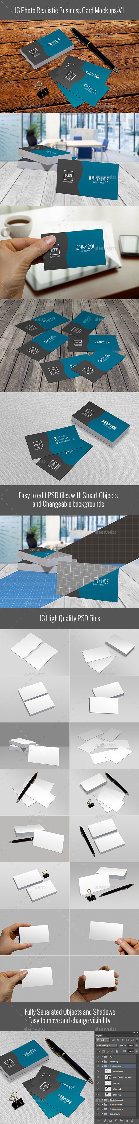 GraphicRiver 16 Realistic Business Card Mockups 10293450 GraphicRiver 16 Realistic Business Card Mockups 10293450