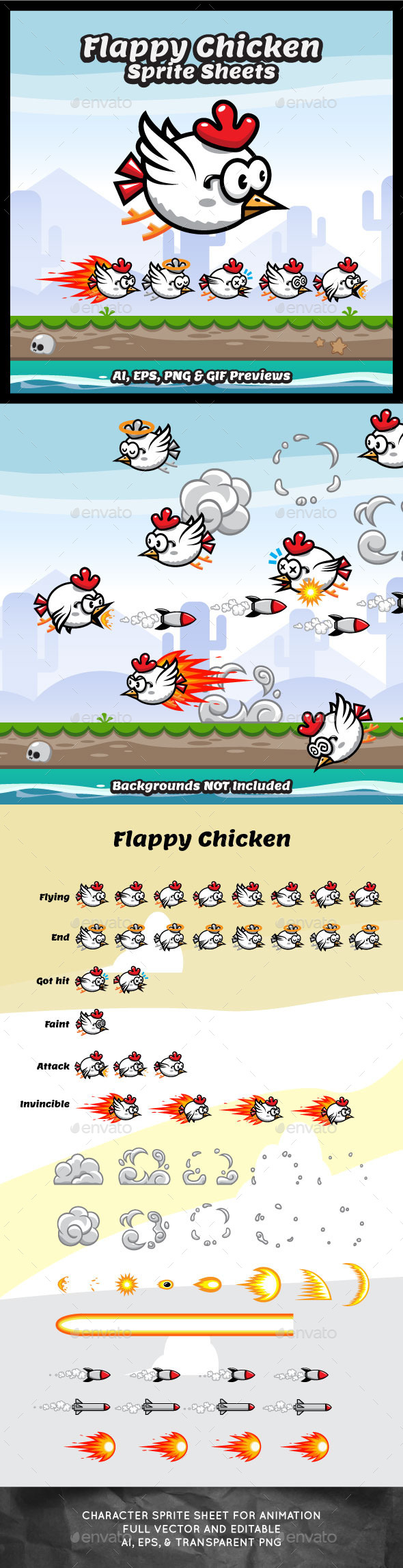 GraphicRiver Game Sprite Sheets Flappy Chicken 10296446 GraphicRiver Game Sprite Sheets Flappy Chicken 10296446