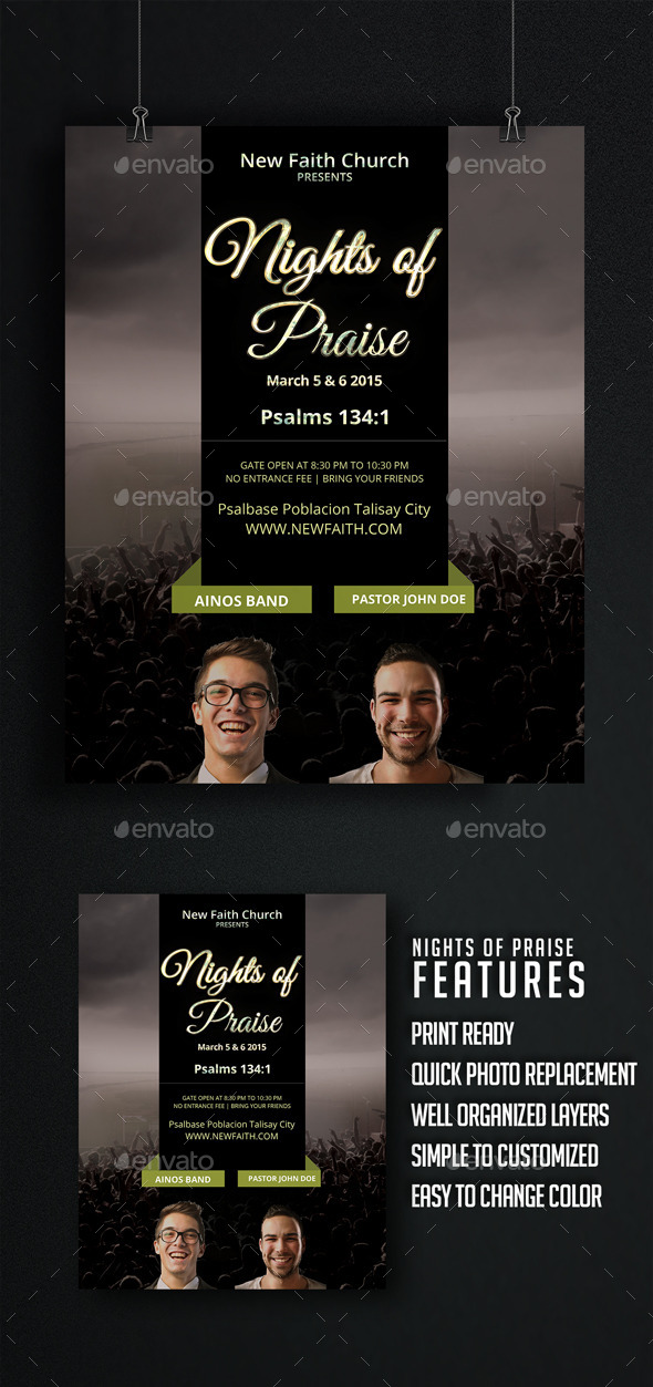 GraphicRiver Nights of Praise Church Flyer 10296988 GraphicRiver Nights of Praise Church Flyer 10296988