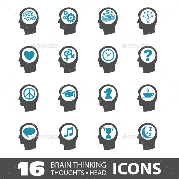 GraphicRiver Thinking Head Icons 10298344 GraphicRiver Thinking Head Icons 10298344
