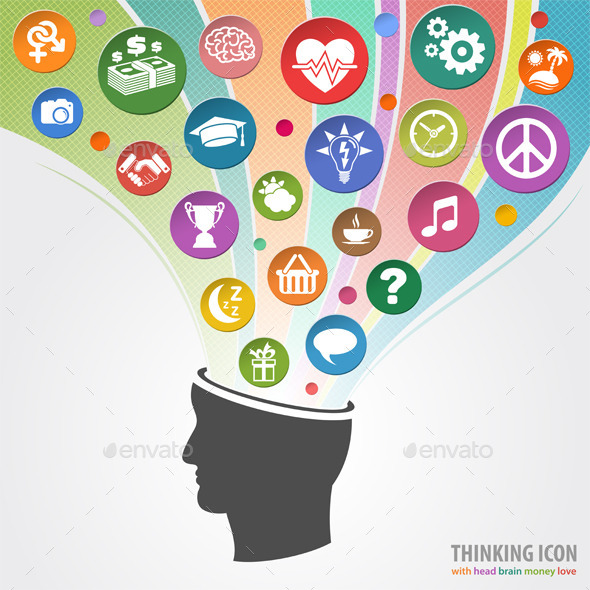 GraphicRiver Thinking Head Icon 10298347 GraphicRiver Thinking Head Icon 10298347