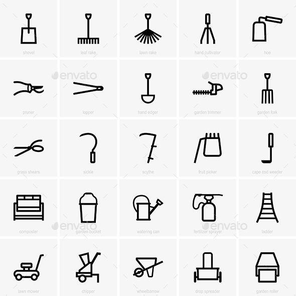 GraphicRiver Gardening Tools 10298418 GraphicRiver Gardening Tools 10298418