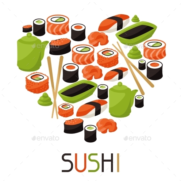 GraphicRiver Background with Sushi 10298655 GraphicRiver Background with Sushi 10298655