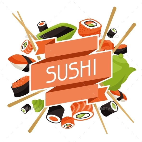 GraphicRiver Background with Sushi 10298666 GraphicRiver Background with Sushi 10298666
