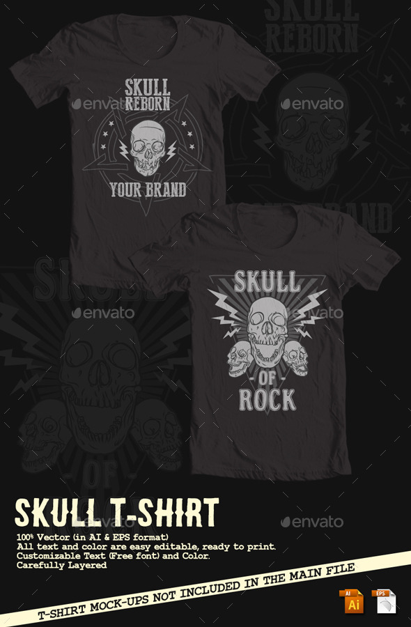 GraphicRiver Skull T-Shirt 10299495 GraphicRiver Skull T-Shirt 10299495