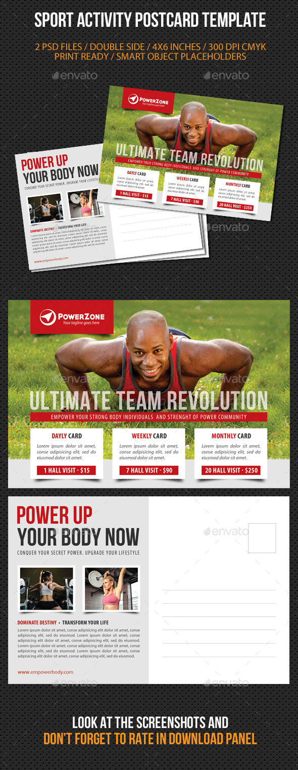 GraphicRiver Sport Activity Postcard Template V05 10300543 GraphicRiver Sport Activity Postcard Template V05 10300543