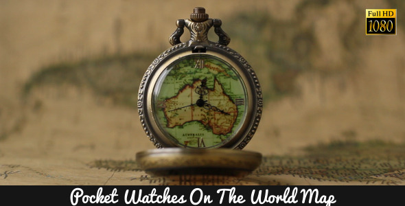 Pocket Watches On The World Map 6 Pocket Watches On The World Map 6