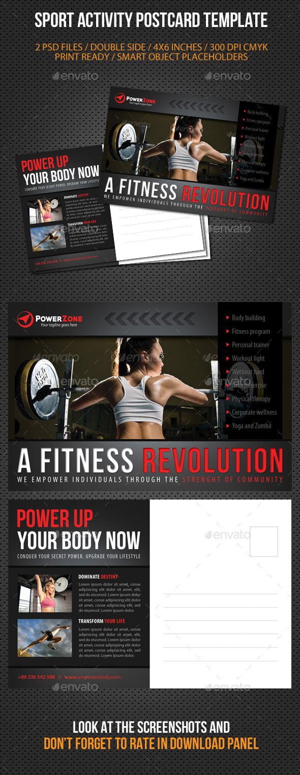 GraphicRiver Sport Activity Postcard Template V06 10301455 GraphicRiver Sport Activity Postcard Template V06 10301455