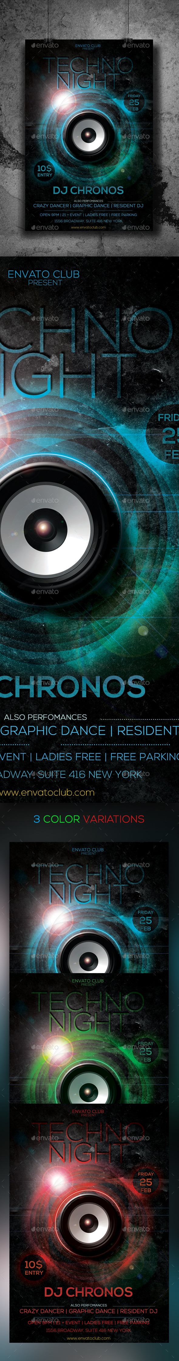 GraphicRiver Techno Night Flyer 10301929 GraphicRiver Techno Night Flyer 10301929