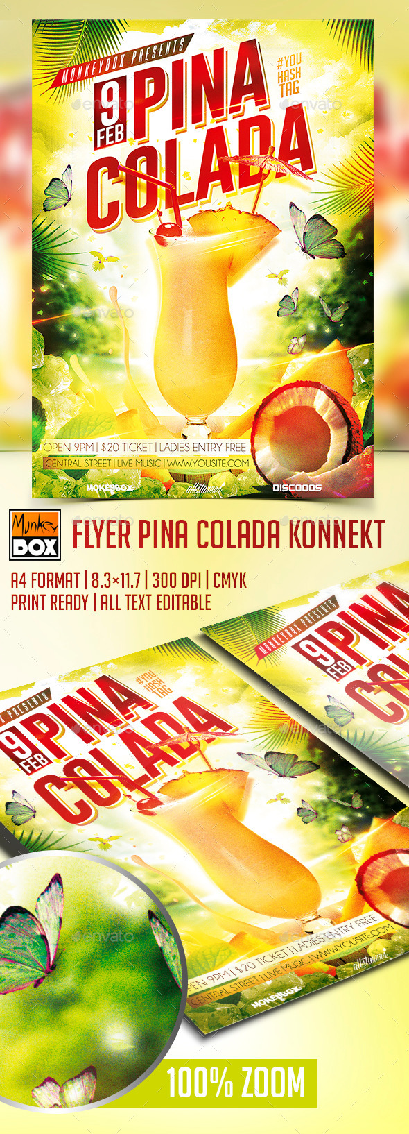GraphicRiver Flyer Pina Colada Konnekt 10302108 GraphicRiver Flyer Pina Colada Konnekt 10302108