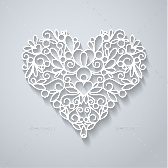 Paper Heart with Shadow (Decorative)