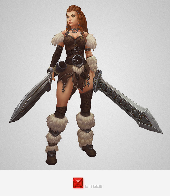 Low Poly Barbarian Girl Low Poly Barbarian Girl