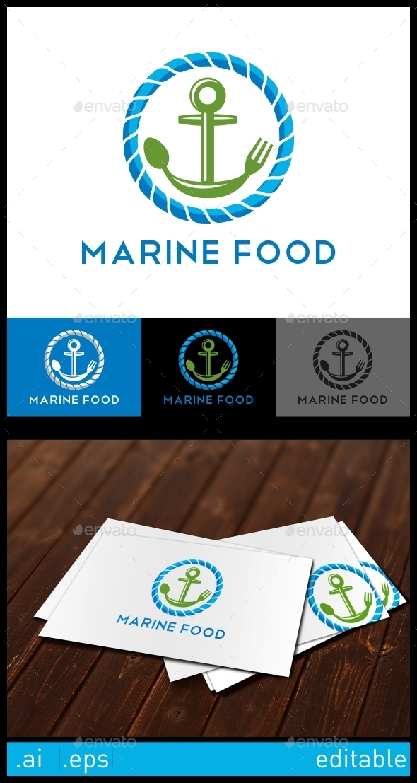 Marine Food Seafood Logo Template