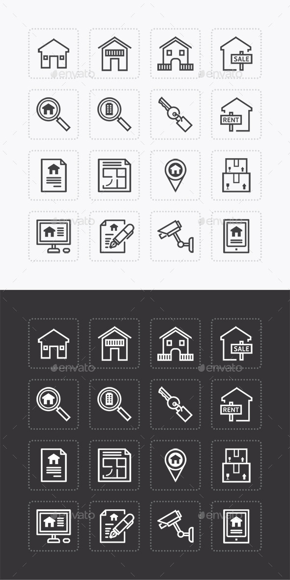 GraphicRiver Vector Flat Icons Set Real Estate Property Outline 10305906 GraphicRiver Vector Flat Icons Set Real Estate Property Outline 10305906