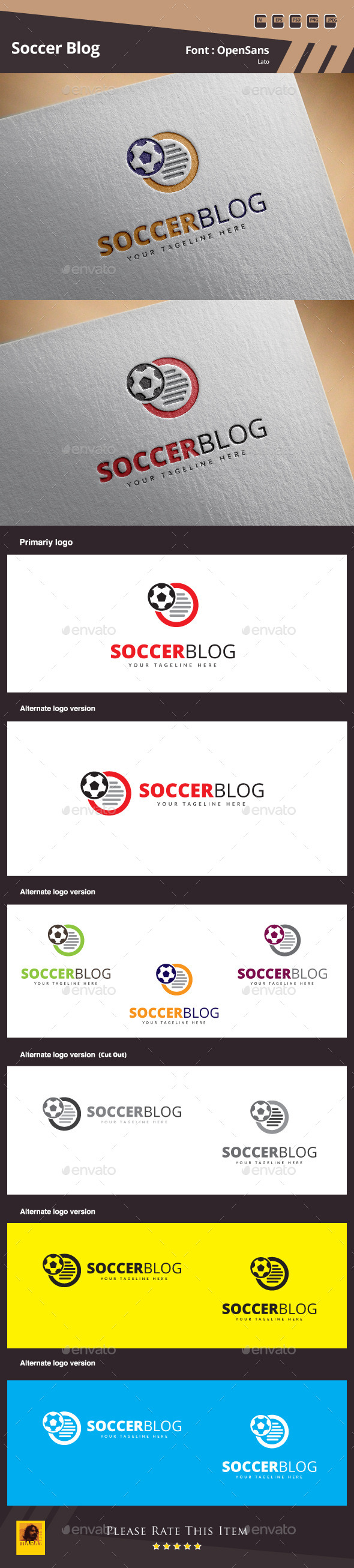 GraphicRiver Soccer Blog Logo Template 10306263 GraphicRiver Soccer Blog Logo Template 10306263