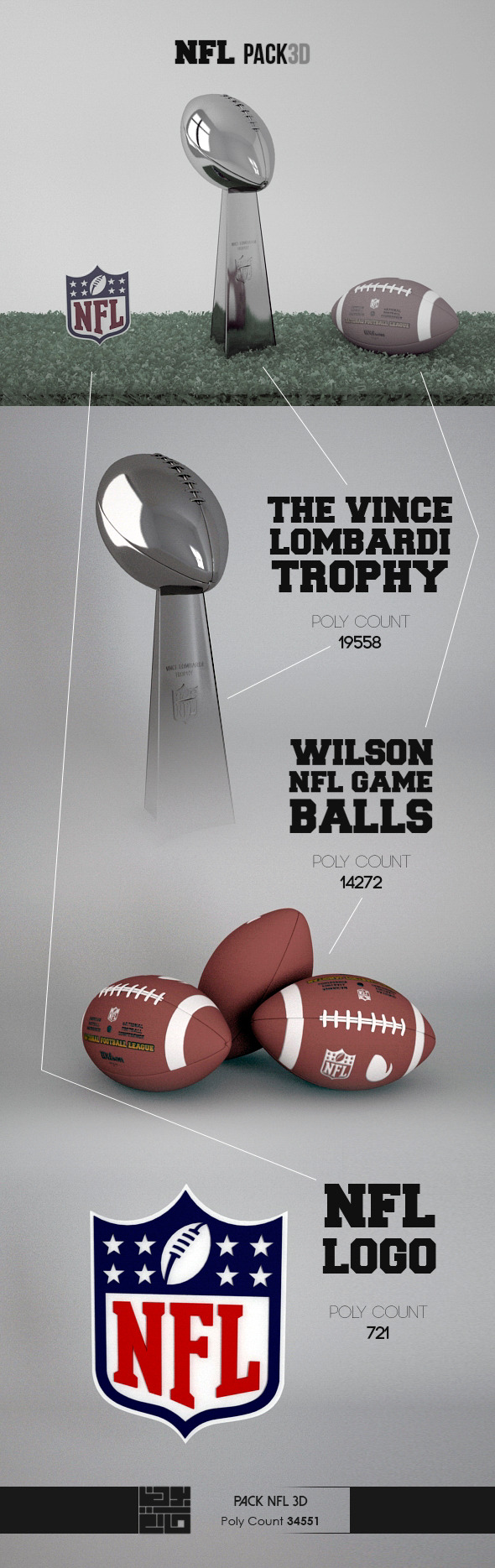 3DOcean Pack NFL 3D 10306798 3DOcean Pack NFL 3D 10306798