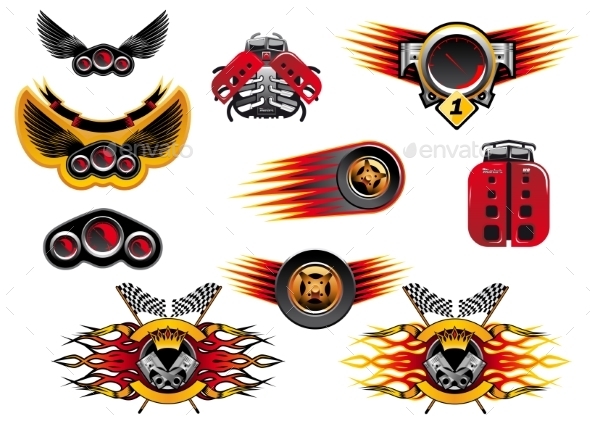 GraphicRiver Colorful Motor Sport and Racing Icons 10307098 GraphicRiver Colorful Motor Sport and Racing Icons 10307098