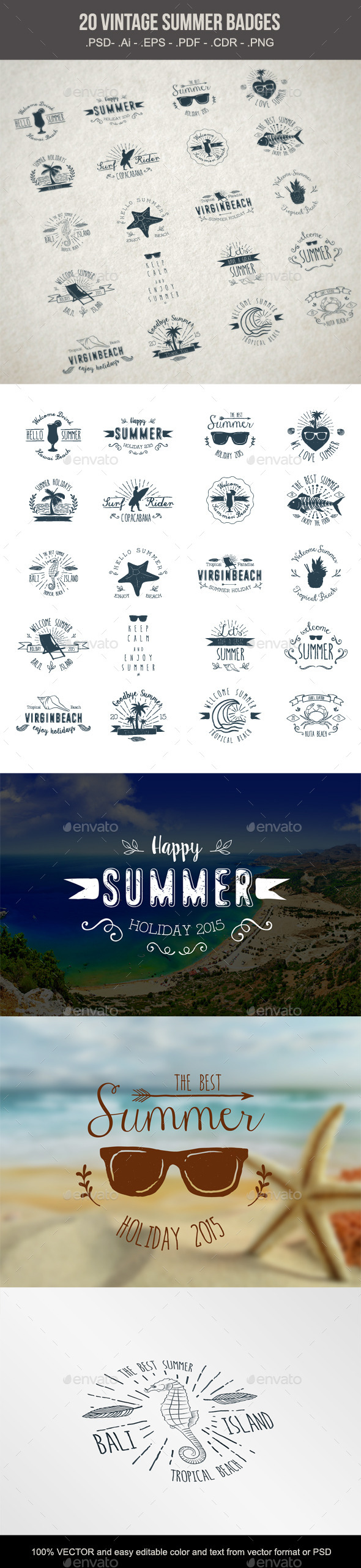 GraphicRiver 20 Summer Badges 10307744 GraphicRiver 20 Summer Badges 10307744