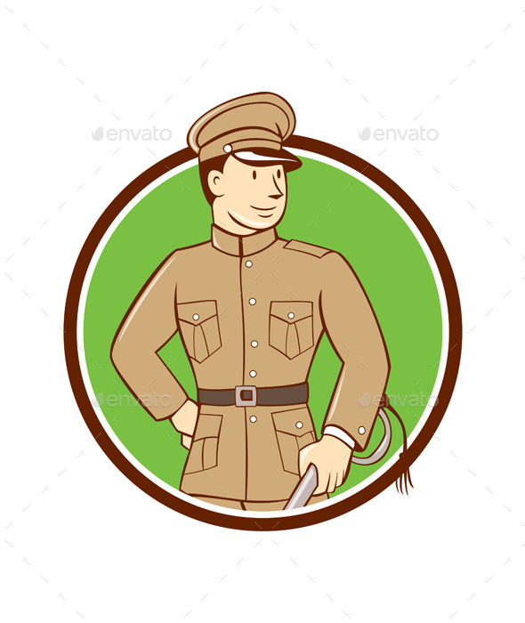 GraphicRiver World War One British Officer Circle Cartoon 10308087 GraphicRiver World War One British Officer Circle Cartoon 10308087