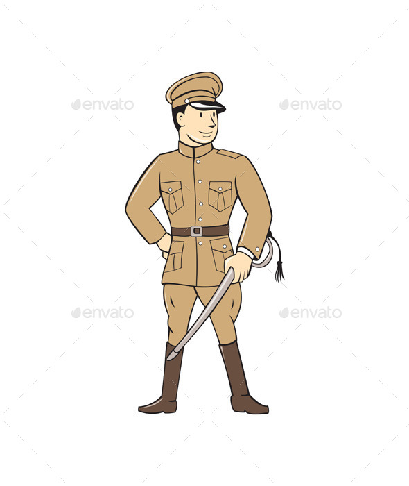 GraphicRiver World War One British Officer Standing Cartoon 10308092 GraphicRiver World War One British Officer Standing Cartoon 10308092