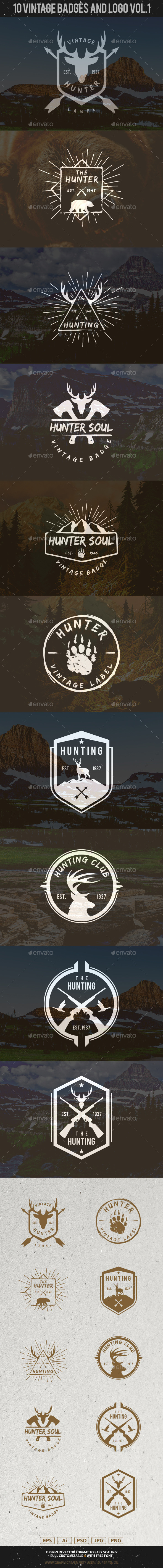 GraphicRiver 10 Hunting Vintage Badges and Logos Vol.1 10308803 GraphicRiver 10 Hunting Vintage Badges and Logos Vol.1 10308803