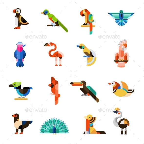 Exotic Birds Set (Animals)