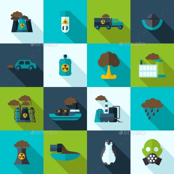 Pollution Icons Set (Web Elements)