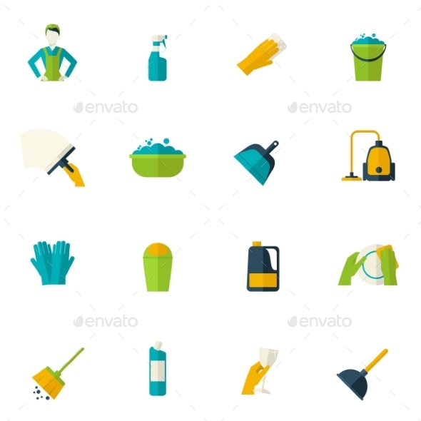 Cleaning Icon Flat (Objects)