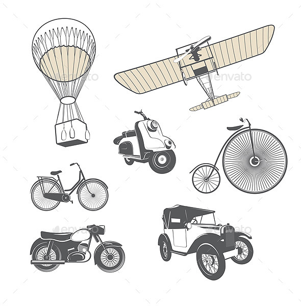 GraphicRiver Set of Retro Transport 10300440 GraphicRiver Set of Retro Transport 10300440