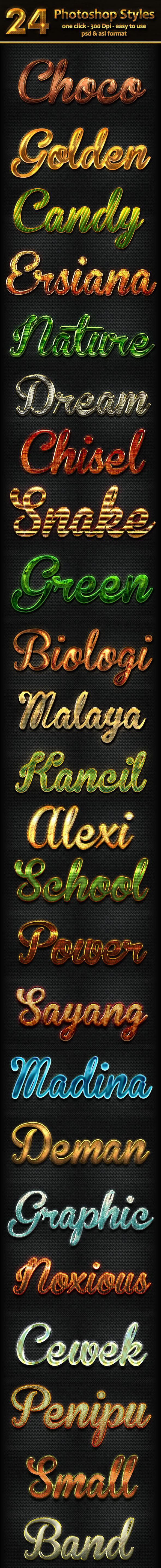 GraphicRiver 24 Photoshop Text Effect Styles 10314622 GraphicRiver 24 Photoshop Text Effect Styles 10314622