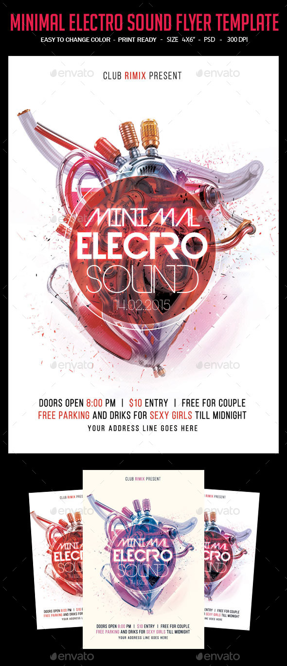 GraphicRiver Minimal Electro Sound Flyer 10276042 GraphicRiver Minimal Electro Sound Flyer 10276042
