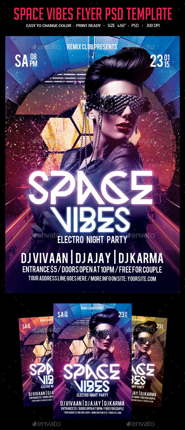 Space Vibes Flyer PSD Template Space Vibes Flyer PSD Template
