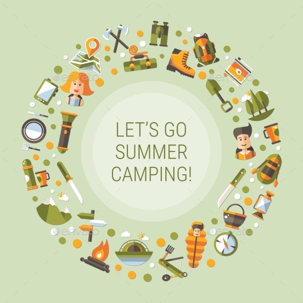 GraphicRiver Camping Illustration 10316781 GraphicRiver Camping Illustration 10316781