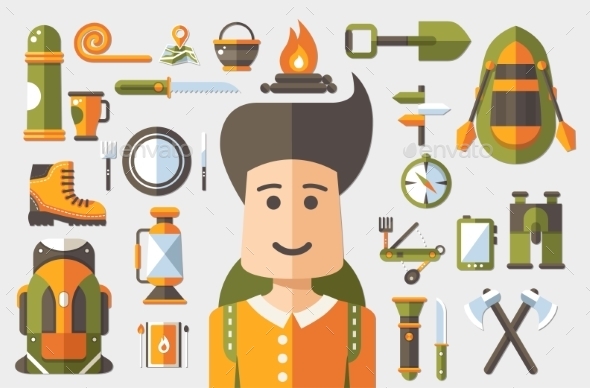 GraphicRiver Camping Illustration 10316826 GraphicRiver Camping Illustration 10316826