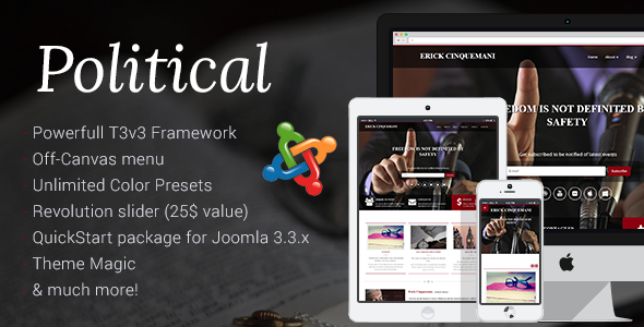 Political - Political, Non-Profit & Politics Joomla Responsive Template