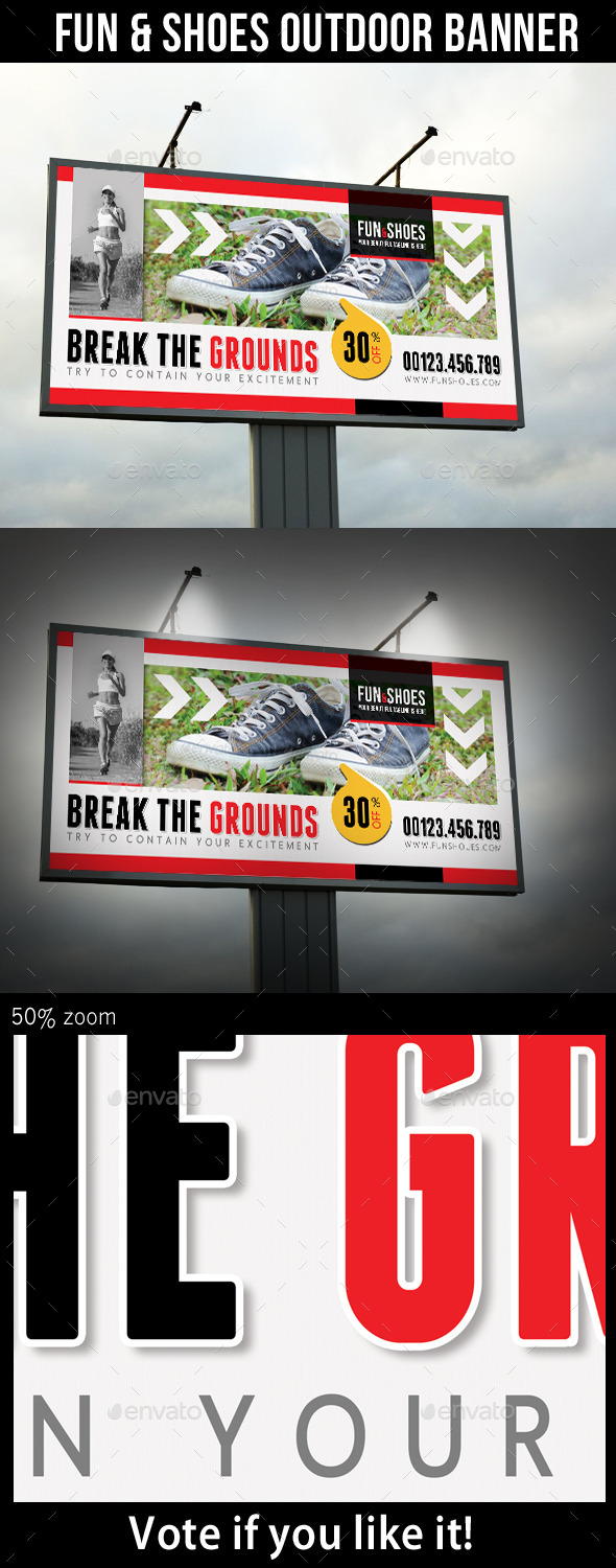 GraphicRiver Fun and Shoes Outdoor Banner 10317892 GraphicRiver Fun and Shoes Outdoor Banner 10317892