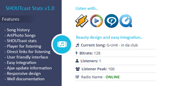 CodeCanyon SHOUTcast stats 10317938