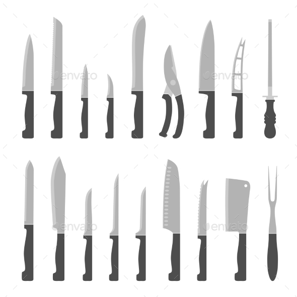 GraphicRiver Types of Kitchen Knives Set 10318748 GraphicRiver Types of Kitchen Knives Set 10318748