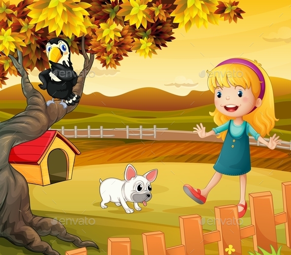 GraphicRiver Girl in the Garden 10321708 GraphicRiver Girl in the Garden 10321708