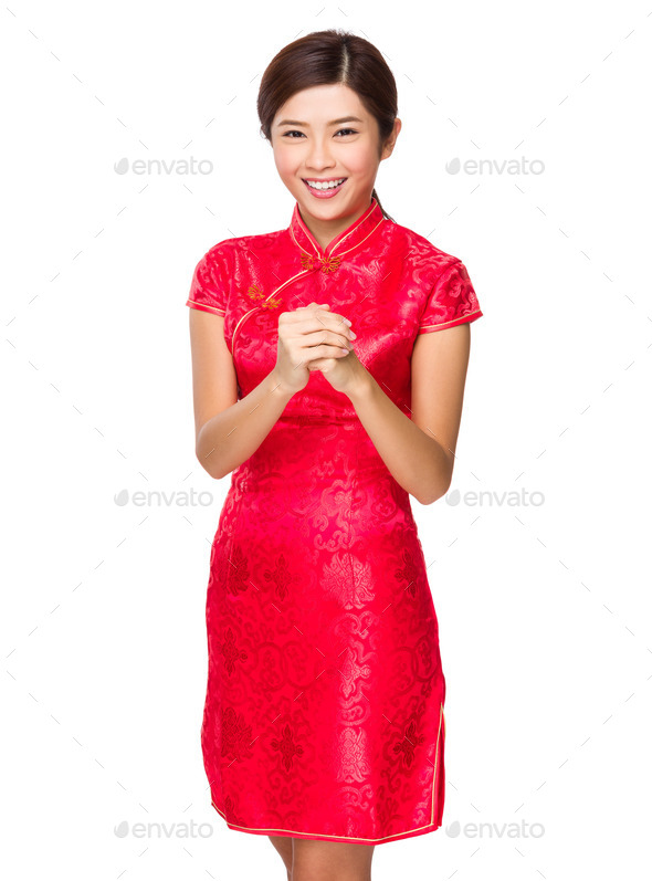 Woman celebration for chinese new year (Misc) Photo Download