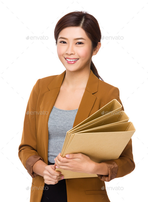 Business woman hold with folder (Misc) Photo Download