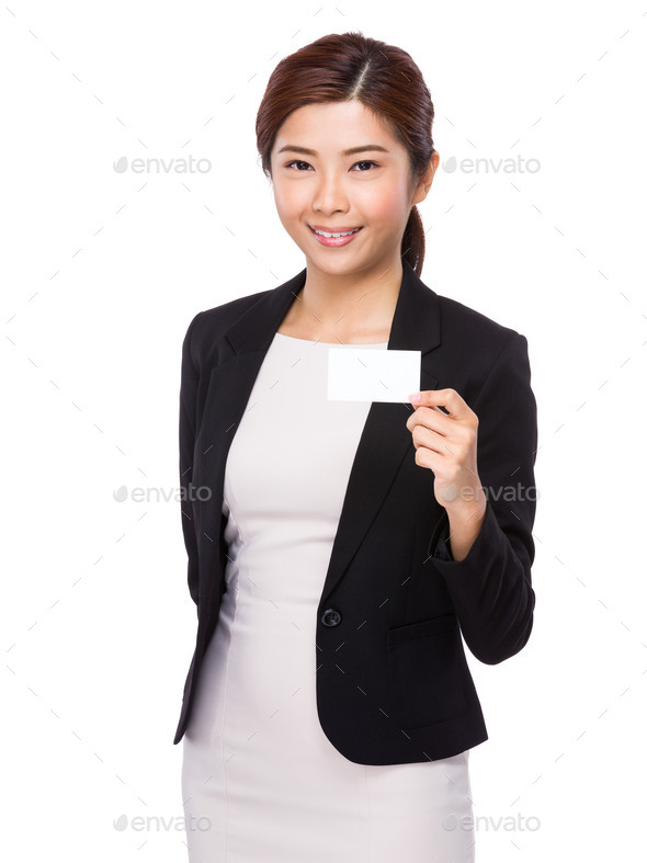 Businesswoman show with name card (Misc) Photo Download