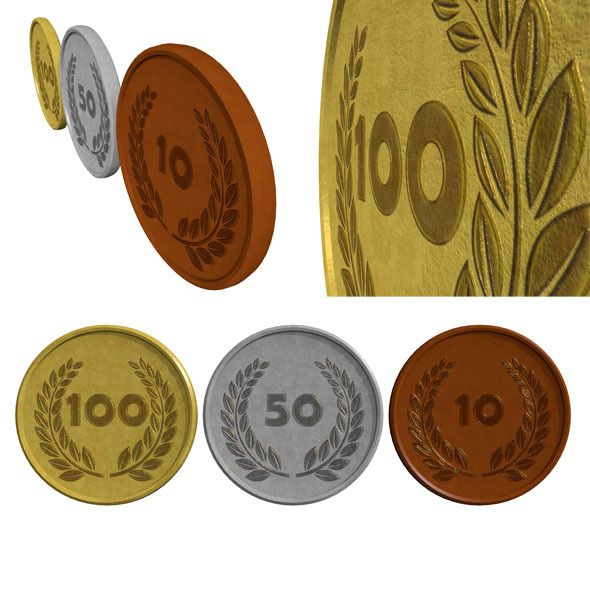 3DOcean Coin Set low poly 10322488 3DOcean Coin Set low poly 10322488